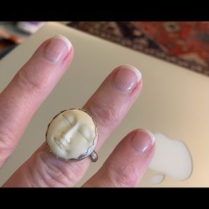 Sterling Moonface ring Size 8